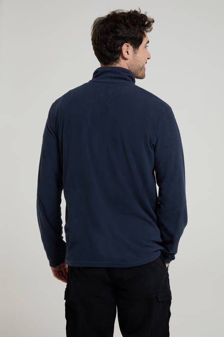 'Camber II' Men's Half Zip Fleece Top Antipill Breathable Casual Winter Sweater Navy - Image 4