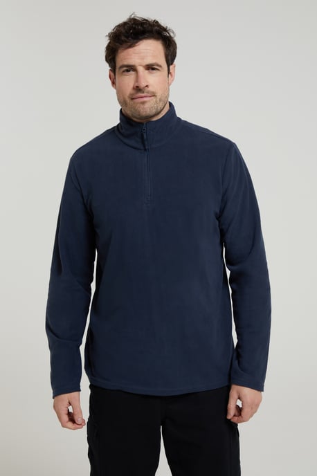 'Camber II' Men's Half Zip Fleece Top Antipill Breathable Casual Winter Sweater Navy - Image 5