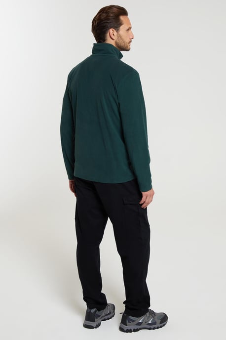 'Camber II' Men's Half Zip Fleece Top Antipill Breathable Casual Winter Sweater Dark Green - Image 4