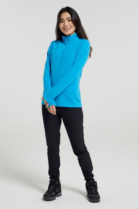 'Camber' Women's Striped Fleece Top Half Zip Quick Dry Breathable Sweater Blue/Navy - Image 4