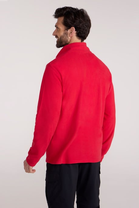 'Camber II' Men's Half Zip Fleece Top Antipill Breathable Casual Winter Sweater Red - Image 3