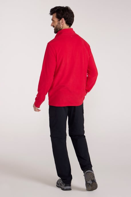 'Camber II' Men's Half Zip Fleece Top Antipill Breathable Casual Winter Sweater Red - Image 4