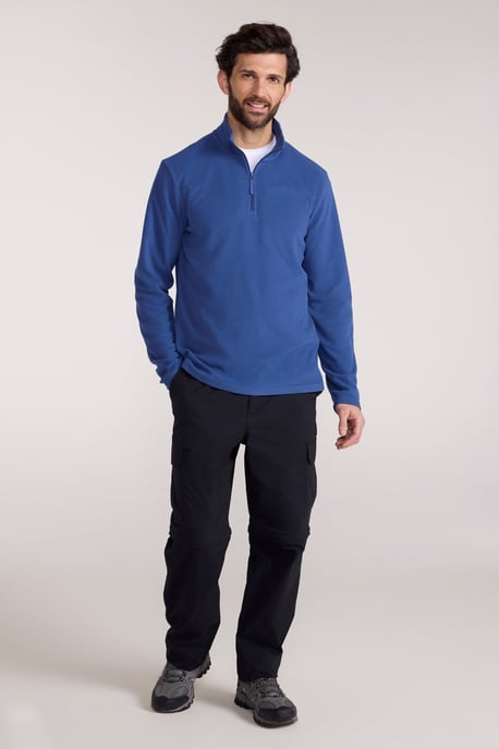 'Camber II' Men's Half Zip Fleece Top Antipill Breathable Casual Winter Sweater Blue - Image 3