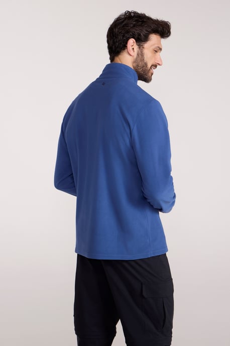 'Camber II' Men's Half Zip Fleece Top Antipill Breathable Casual Winter Sweater Blue - Image 4