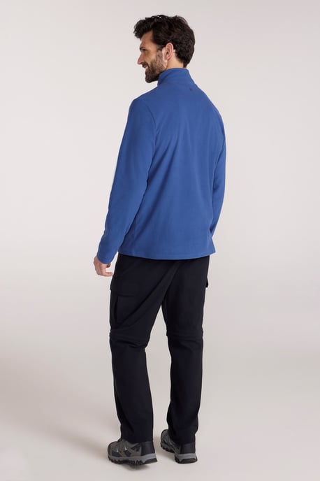 'Camber II' Men's Half Zip Fleece Top Antipill Breathable Casual Winter Sweater Blue - Image 5