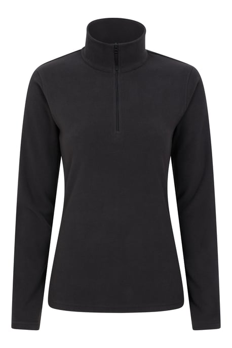 'Camber' Women's Striped Fleece Top Half Zip Quick Dry Breathable Sweater Black - Image 1