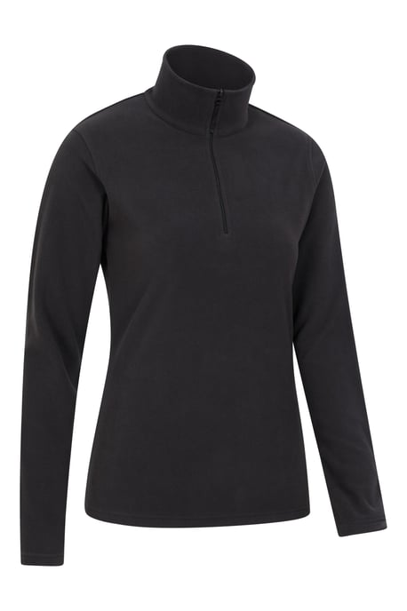 'Camber' Women's Striped Fleece Top Half Zip Quick Dry Breathable Sweater Black - Image 2