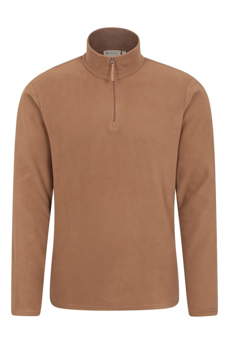 'Camber II' Men's Half Zip Fleece Top Antipill Breathable Casual Winter Sweater Beige - Image 5