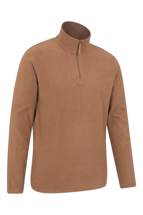 'Camber II' Men's Half Zip Fleece Top Antipill Breathable Casual Winter Sweater Beige - Image 6