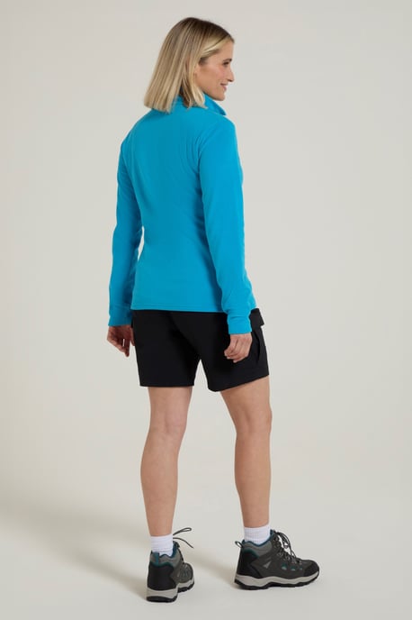 'Camber' Women's Striped Fleece Top Half Zip Quick Dry Breathable Sweater Teal - Image 3