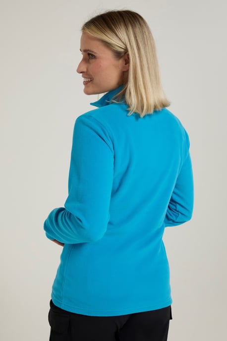 'Camber' Women's Striped Fleece Top Half Zip Quick Dry Breathable Sweater Teal - Image 4