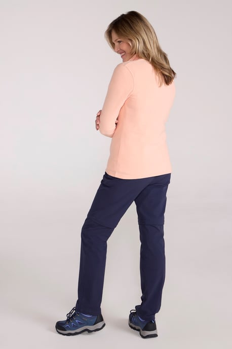 'Camber' Women's Striped Fleece Top Half Zip Quick Dry Breathable Sweater Coral - Image 4
