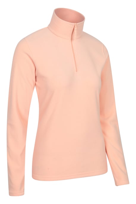 'Camber' Women's Striped Fleece Top Half Zip Quick Dry Breathable Sweater Coral - Image 6