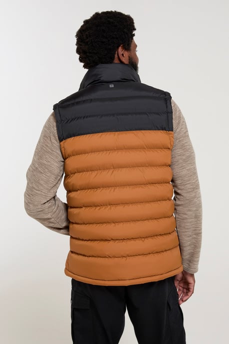 'Seasons' Men's Padded Gilet with Two Front Pockets Water Resistant Walking Jacket Gold - Image 4