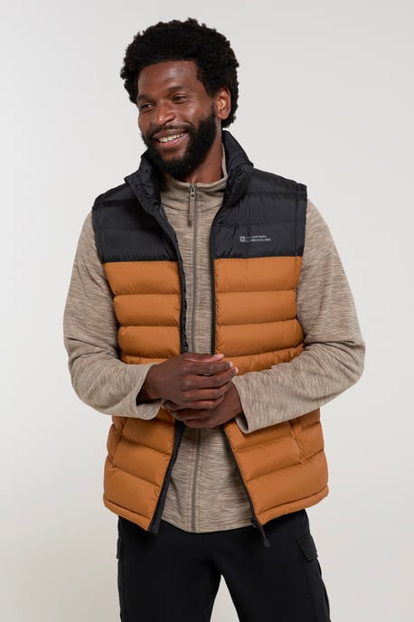 'Seasons' Men's Padded Gilet with Two Front Pockets Water Resistant Walking Jacket Gold - Image 5