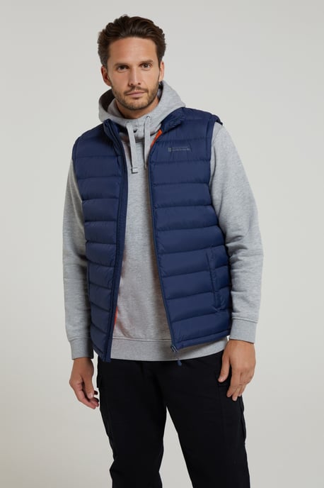 'Seasons' Men's Padded Gilet with Two Front Pockets Water Resistant Walking Jacket Navy - Image 5