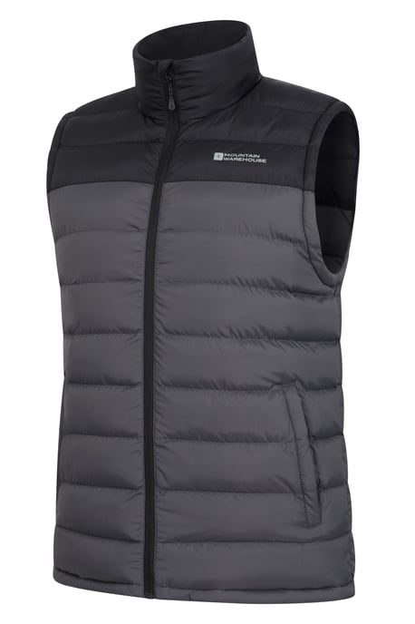 'Seasons' Men's Padded Gilet with Two Front Pockets Water Resistant Walking Jacket Dark Grey - Image 4