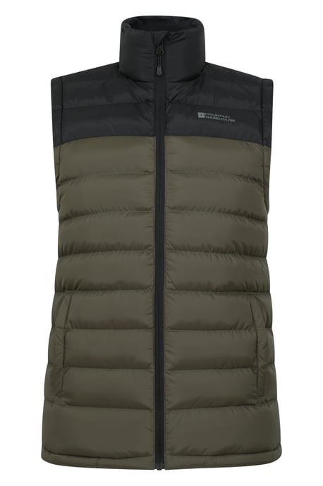 'Seasons' Men's Padded Gilet with Two Front Pockets Water Resistant Walking Jacket Khaki - Image 2