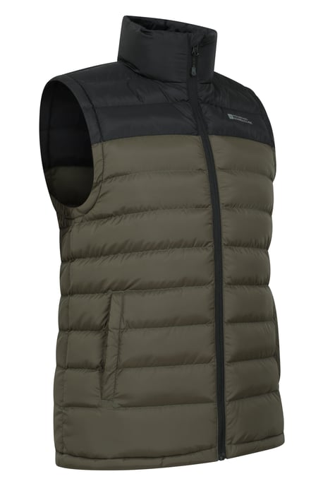 'Seasons' Men's Padded Gilet with Two Front Pockets Water Resistant Walking Jacket Khaki - Image 3
