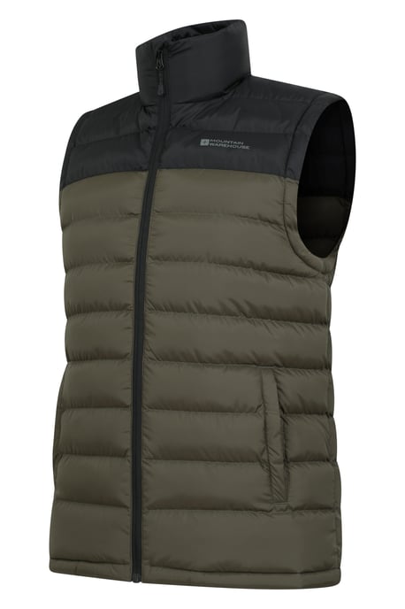 'Seasons' Men's Padded Gilet with Two Front Pockets Water Resistant Walking Jacket Khaki - Image 5