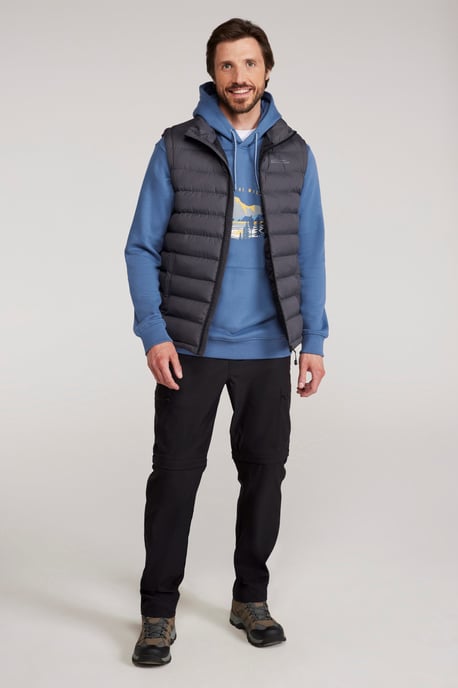 'Seasons' Men's Padded Gilet with Two Front Pockets Water Resistant Walking Jacket Charcoal - Image 3