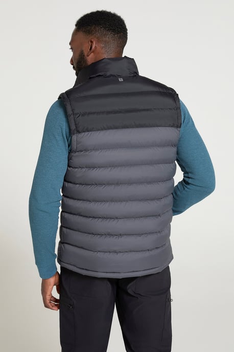 'Seasons' Men's Padded Gilet with Two Front Pockets Water Resistant Walking Jacket Grey - Image 3
