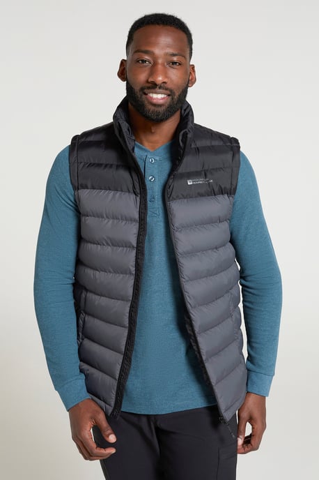 'Seasons' Men's Padded Gilet with Two Front Pockets Water Resistant Walking Jacket Grey - Image 4