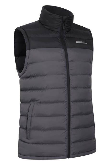 'Seasons' Men's Padded Gilet with Two Front Pockets Water Resistant Walking Jacket Grey - Image 6