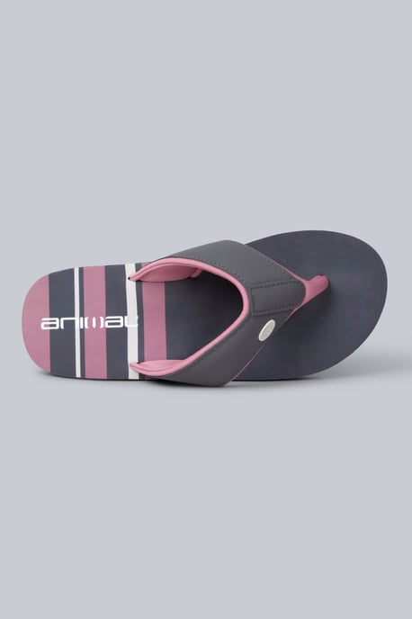'Swish' Women's Flip Flops with Soft Padded Upper Straps Slip-on Beach Sandals Grey - Image 2