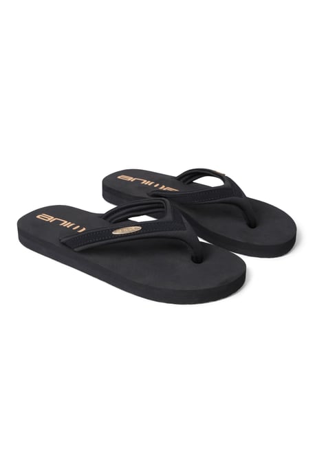 'Swish' Women's Flip Flops with Soft Padded Upper Straps Comfy Slip-on Beach Sandals Black - Image 6
