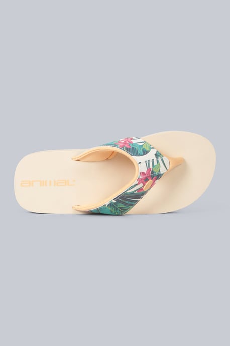 'Swish' Women's Flip Flops with Soft Padded Upper Straps Slip-on Beach Sandals Beige - Image 2