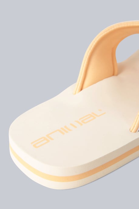 'Swish' Women's Flip Flops with Soft Padded Upper Straps Slip-on Beach Sandals Beige - Image 5