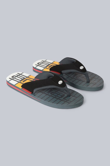 'Jekyl' Men's Flip Flops with Soft Padded Upper straps Slip-on Beach Sandals Outdoors Dark Grey - Image 2