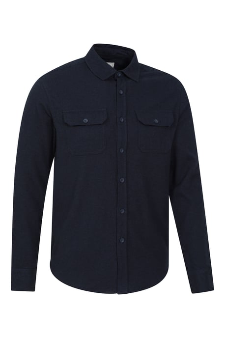 'Trace' Men's Flannel Shirt 100% Cotton Long Sleeve Everyday Casual Winter Top Navy - Image 6
