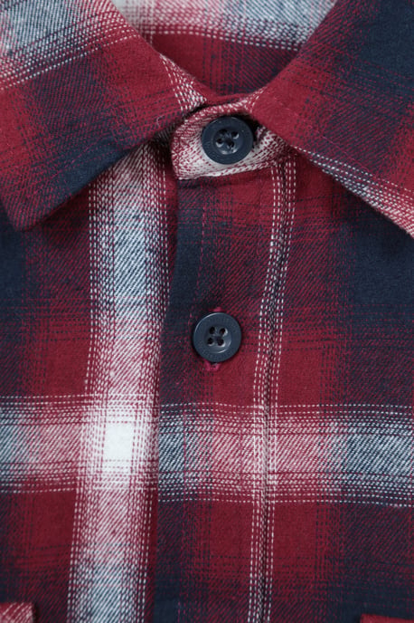 'Trace' Men's Flannel Shirt 100% Cotton Long Sleeve Everyday Casual Winter Top Berry - Image 5