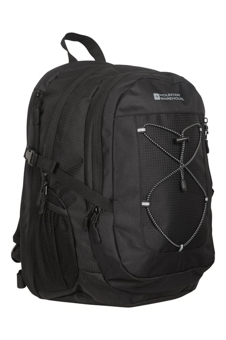 'Peregrine' Backpack with Pockets & Hip Belt Ripstop Fabric Hiking Gym Daypack Black - Image 1
