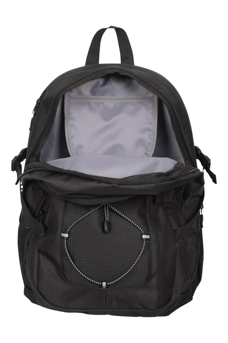 'Peregrine' Backpack with Pockets & Hip Belt Ripstop Fabric Hiking Gym Daypack Black - Image 4
