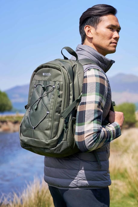 'Peregrine' Backpack with Pockets & Hip Belt Ripstop Fabric Hiking Gym Daypack Green - Image 1