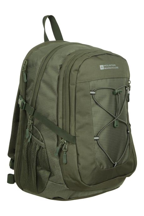 'Peregrine' Backpack with Pockets & Hip Belt Ripstop Fabric Hiking Gym Daypack Green - Image 2