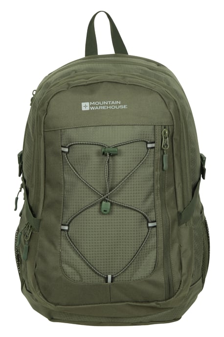 'Peregrine' Backpack with Pockets & Hip Belt Ripstop Fabric Hiking Gym Daypack Green - Image 3