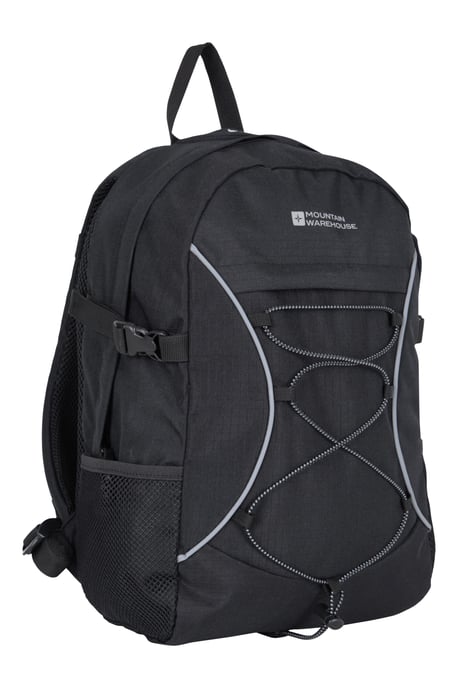 'Bolt' Unisex Backpack with Multiple Pockets Ripstop Fabric Everyday Rucksack Black - Image 1