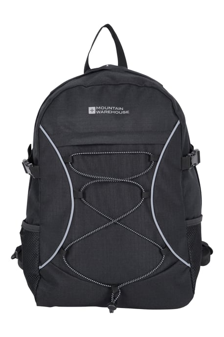 'Bolt' Unisex Backpack with Multiple Pockets Ripstop Fabric Everyday Rucksack Black - Image 2