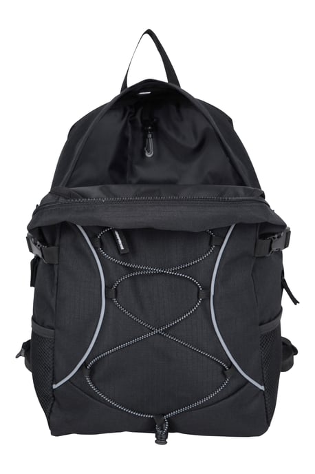 'Bolt' Unisex Backpack with Multiple Pockets Ripstop Fabric Everyday Rucksack Black - Image 4