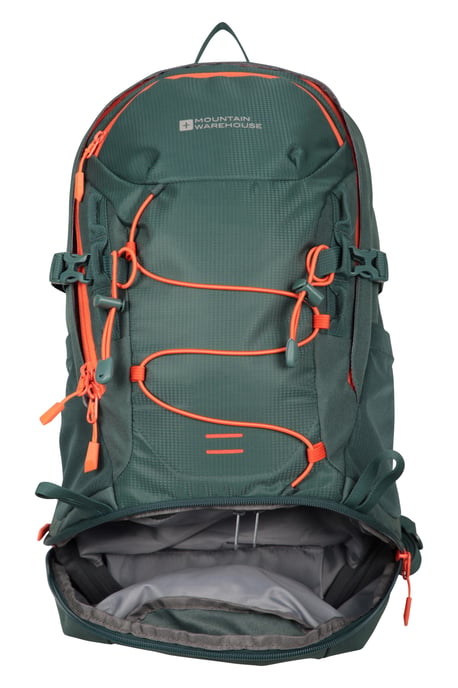 'Pace' Rucksack with Bottle Pockets & Chest Hip Straps Everyday Work Backpack Dark Green - Image 6