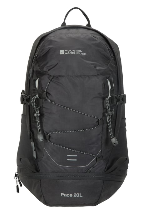 'Pace' Rucksack with Bottle Pockets & Chest Hip Straps Everyday Work Backpack Black - Image 3