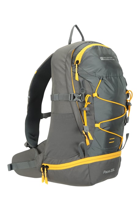 'Pace' Rucksack with Bottle Pockets & Chest Hip Straps Everyday Work Backpack Grey - Image 2
