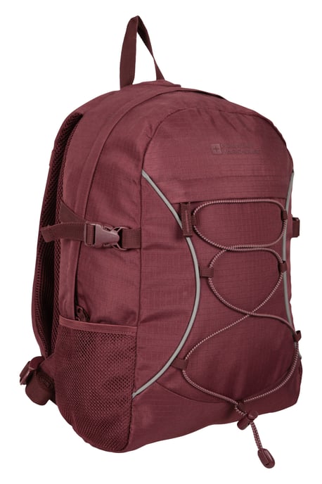 'Bolt' Unisex Backpack with Multiple Pockets Ripstop Fabric Everyday Rucksack Burgundy - Image 2