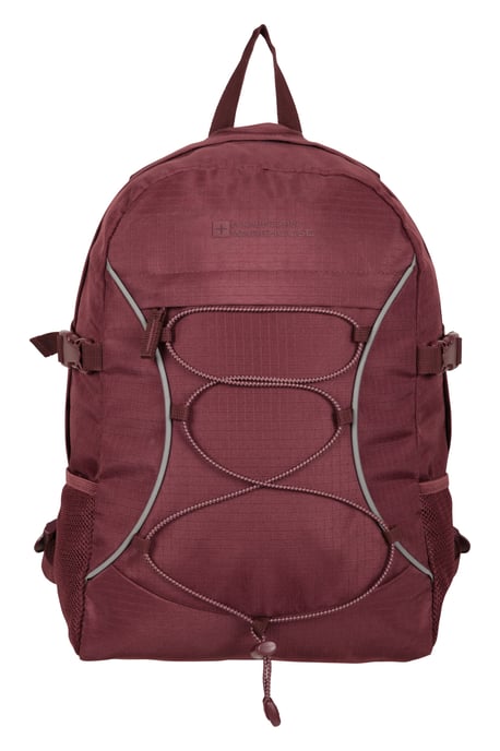 'Bolt' Unisex Backpack with Multiple Pockets Ripstop Fabric Everyday Rucksack Burgundy - Image 3