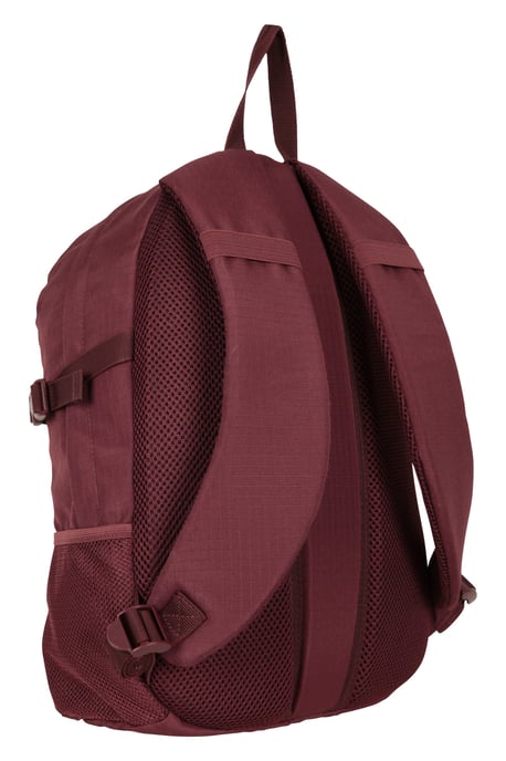 'Bolt' Unisex Backpack with Multiple Pockets Ripstop Fabric Everyday Rucksack Burgundy - Image 4