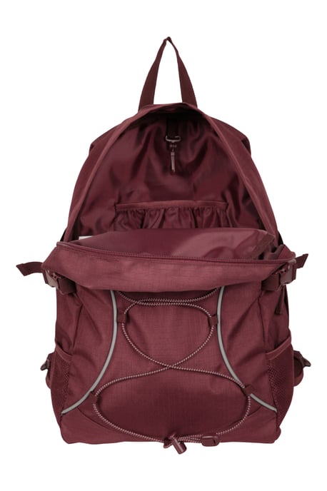 'Bolt' Unisex Backpack with Multiple Pockets Ripstop Fabric Everyday Rucksack Burgundy - Image 5